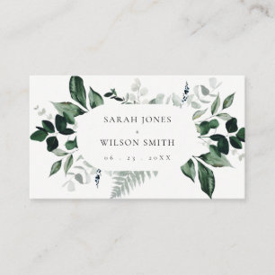 Carte De Placement Lieu de mariage tropical à feuillage vert moderne
