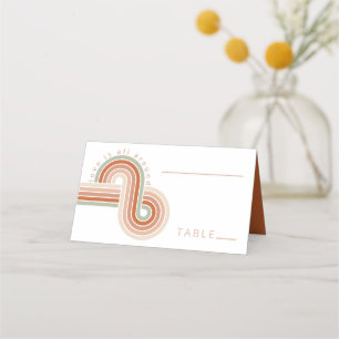 Carte De Placement Lignes raffinées Mariage géométrique Terra Cotta I