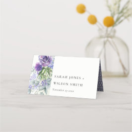 Carte De Placement Lilac Succulent Eucalyptus Mariage de cadre botani