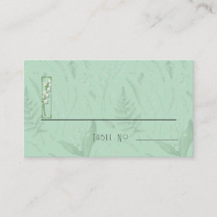 Carte De Placement Lily de Vallée avec des fougères Vert doux