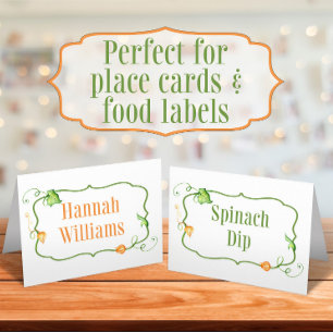 Carte De Placement Little Citrouille Fall Fairytale Étiquette aliment