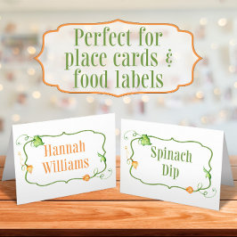 Carte De Placement Little Citrouille Fall Fairytale Étiquette aliment