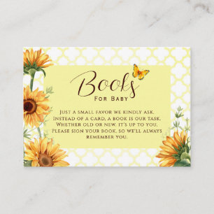 Carte De Placement Livres de Fête de Naissance Papillon Tournesol pou