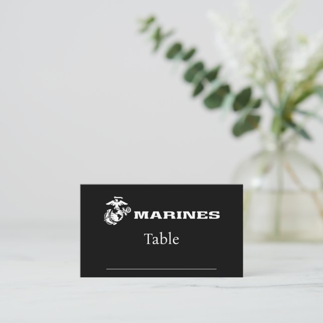 Carte De Placement Logo USMC - Blanc (Debout devant)