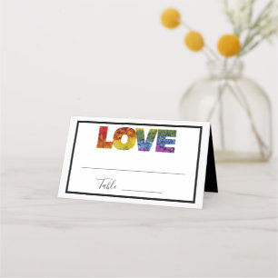 Carte De Placement LOVE Flowers Collection de Mariages du même sexe