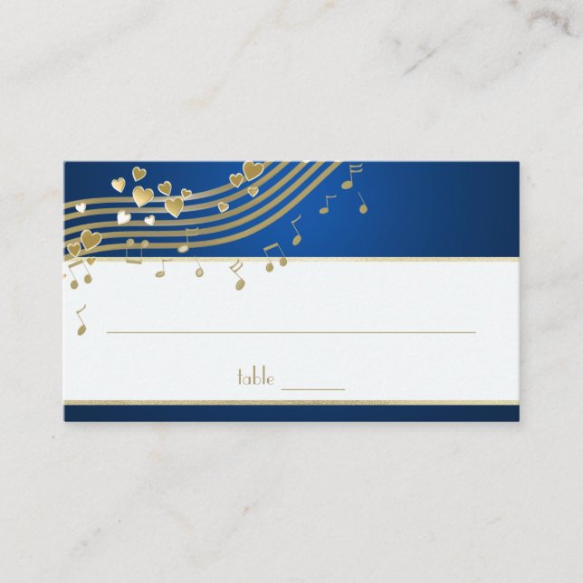 Carte De Placement Love Song Music Notes et Coeurs (Devant)