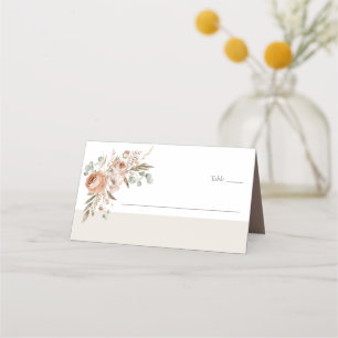 Carte De Placement Lumière Terre Tone Floral Russe Boho Mariage