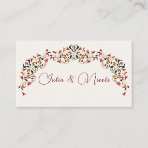 Carte De Placement Luxe Artistique Botanique Floral Mariage Paisley