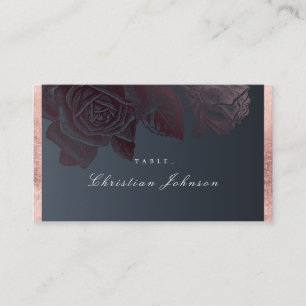 Carte De Placement Luxe rose or moody vintage mariage botanique 