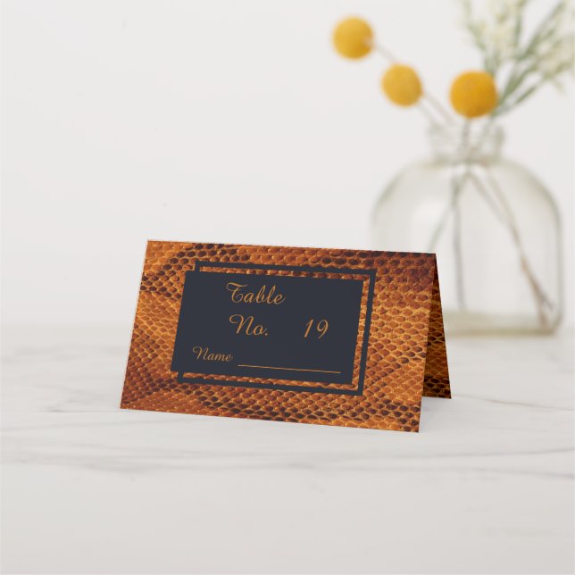 Carte De Placement luxueux animal en peau de serpent sauvage mariage (Devant)