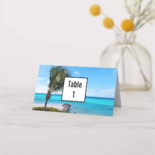 Carte De Placement Magnifique mariage sous les palmiers balayés par l