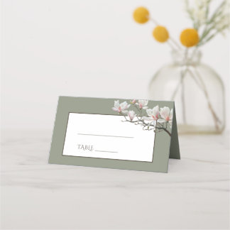 Carte De Placement Magnolia Beaux-Arts Mariage Vert Sauge