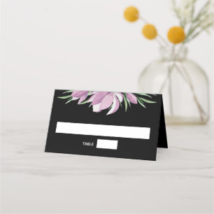 Carte De Placement Magnolias sur la florale noire