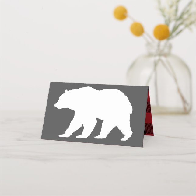 Carte De Placement Mama Bear Baby shower Woodland Lodge (Devant)