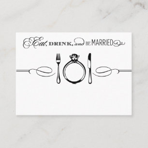 Carte De Placement Manger, boire et être marié Mariage noir