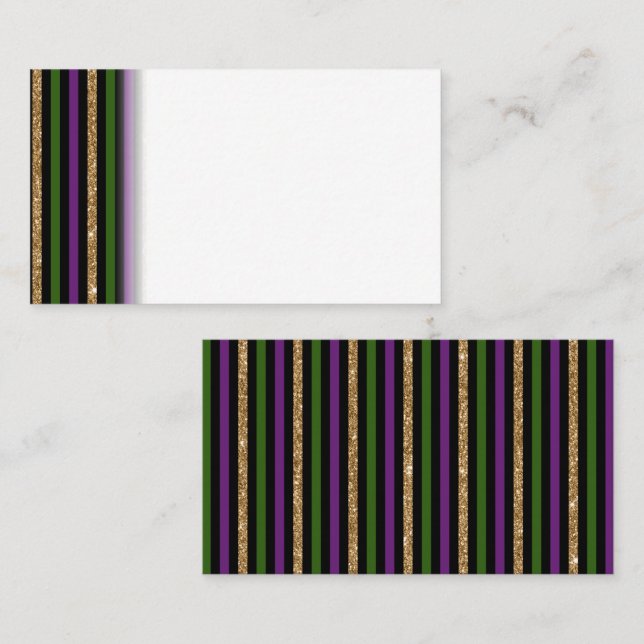 Carte De Placement Mardi Gras Lignes Verticales Parties scintillant D (Devant / Derrière)