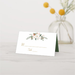 Carte De Placement mariage à fleurs de magnolia blanche