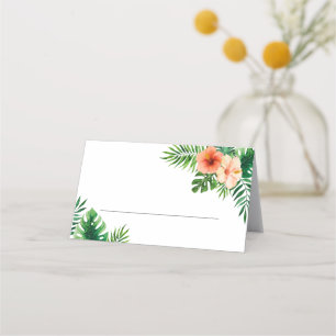 Carte De Placement Mariage à fleurs vert et blanc Tropica
