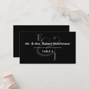 Carte De Placement Mariage à l'ampersand inversé noir Placement à t