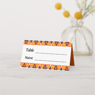 Carte De Placement Mariage à motif ethnique africain sans couture
