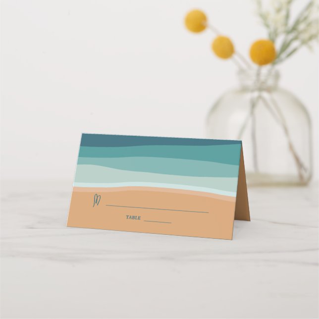 Carte De Placement Mariage Abstrait Ocean Beach (Devant)