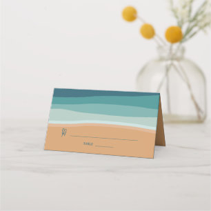 Carte De Placement Mariage Abstrait Ocean Beach