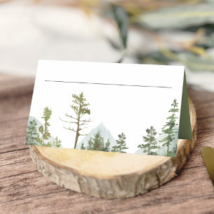 Carte De Placement Mariage Arbres Forestiers Montagne Rustique