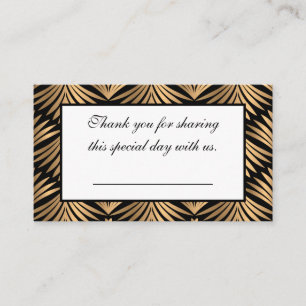 Carte De Placement Mariage Art Déco Gatsby Remerciements Black Gold P