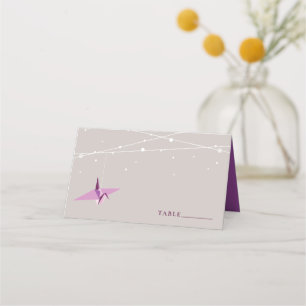 Carte De Placement Mariage asiatique de papier à base d'origami viol