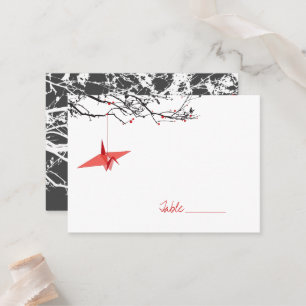 Carte De Placement Mariage asiatique en provenance de l'Origami roug
