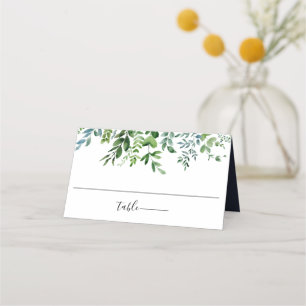 Carte De Placement Mariage bleu de la marine en feuillage rustique