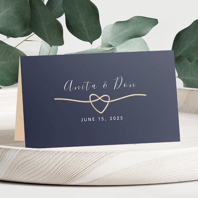 Carte De Placement Mariage bleu de marine romantique (Créateur téléchargé)