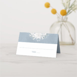 Carte De Placement Mariage bleu Dusty pour la respiration du bébé