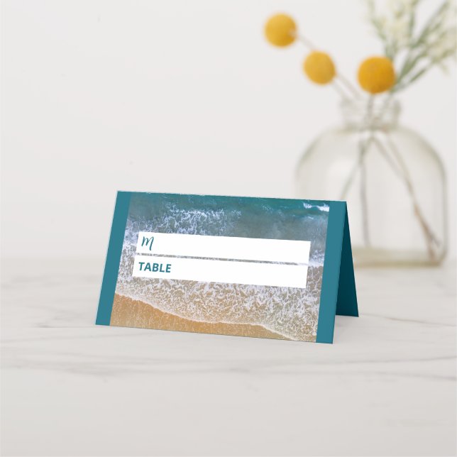 Carte De Placement Mariage Blue Sea Beach (Devant)