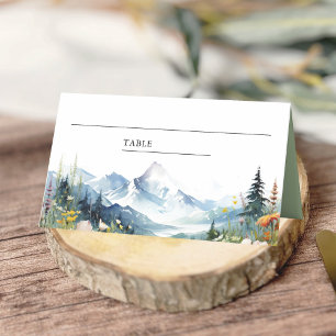Carte De Placement Mariage Bohème Champêtre de Montagne aux Fleurs Sa