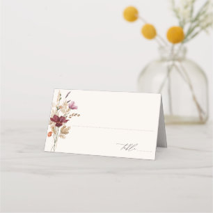 Carte De Placement Mariage Bohème Élégant de Fleurs Sauvages d'Automn