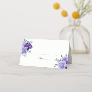 Carte De Placement Mariage botanique de l'Eucalyptus en fleurs violet