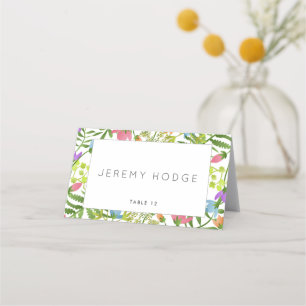 Carte De Placement Mariage botanique de pays fleur sauvage