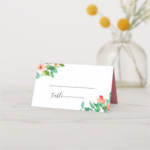 Carte De Placement Mariage botanique de Pink Island