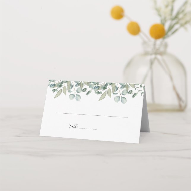 Carte De Placement Mariage botanique Eucalyptus Greenery (Devant)