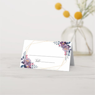 Carte De Placement Mariage botanique géométrique floral violet