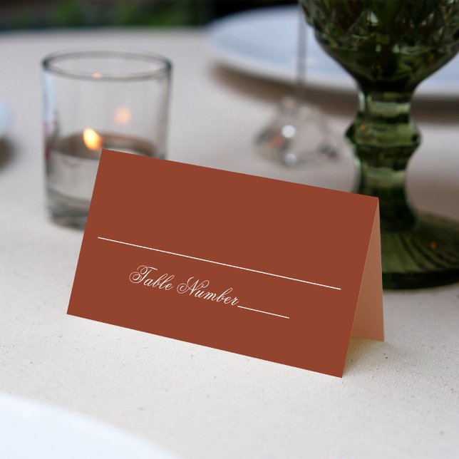 Carte De Placement Mariage Bourgogne Numéro de table (Burgundy table number place card.)