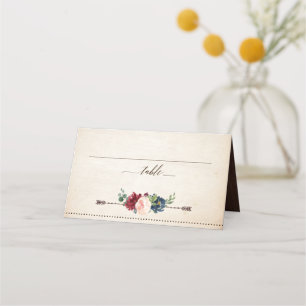 Carte De Placement Mariage campagnard de Boho Rustique Floral de la m