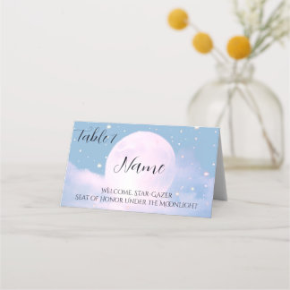 Carte De Placement Mariage céleste de rêve baigné de clair de lune