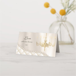 Carte De Placement Mariage Chandelier éclairage Ivoire Pearl Carte Pl