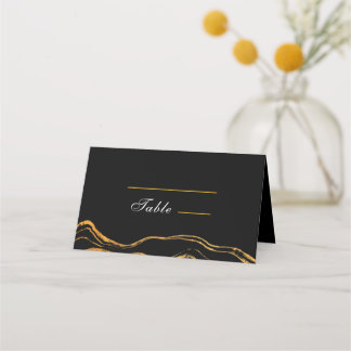 Carte De Placement Mariage classique noir et or