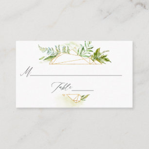 Carte De Placement Mariage Cristal Géométrique Aquarelle de Verdure