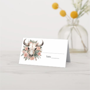 Carte De Placement Mariage d'âge du crâne floral de la vache de l'Oue