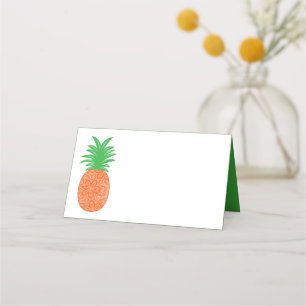 Carte De Placement Mariage d'Ananas tropical Orange Green Hawaiian