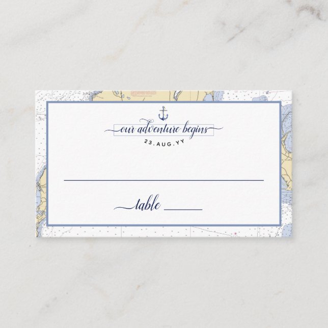 Carte De Placement Mariage d'Ancre de graphique nautique authentique  (Devant)